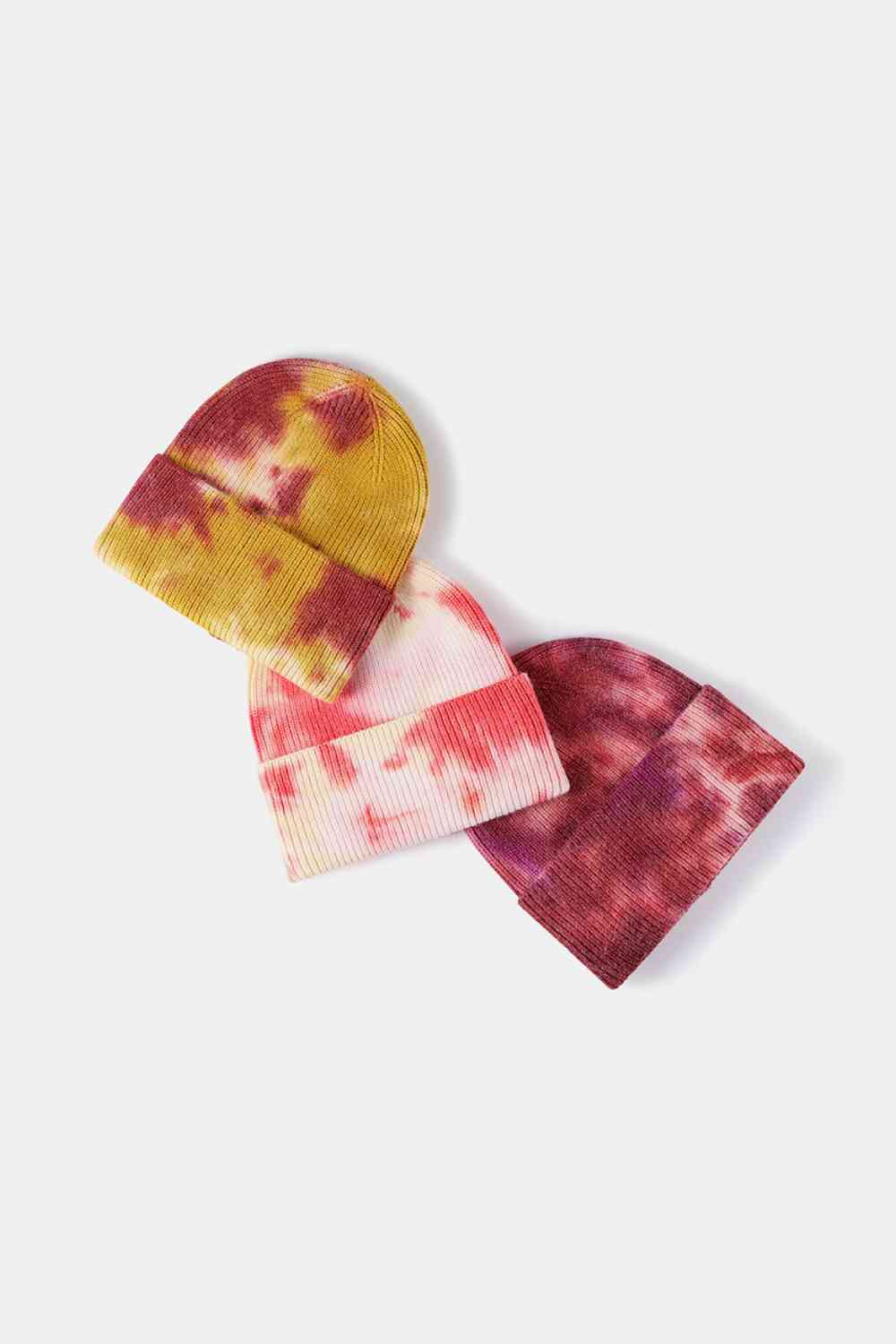 Tie-Dye Cuffed Rib-Knit Beanie Hat - Damned Threads